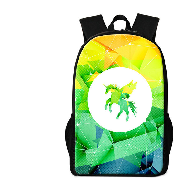 3D Fantastic Unicorn Printing Primary Student Bookbags Diamond Design Children School Backpack Teens Mochilas Escolar Men Traveling Rucksack