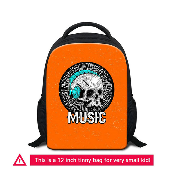 Wholesale School Bags Supplies 12 Inch Small Bookbag Cute Skull Printing Bagpack For Little Children Outdoor Shoulder Bag Rucksack Sac A Dos