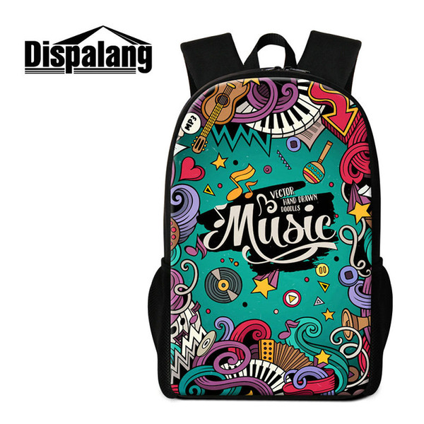 New Style Boys Girls School Bag Musical Note Pattern Children Daily Double Shoulder Bags Women Men Fashion Hip Hop Rucksack Kids Schoolbags