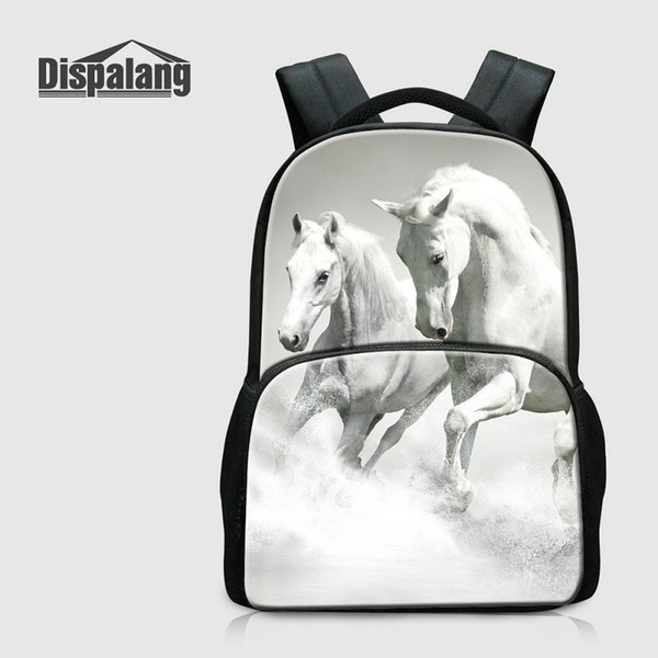 Canvas Men's Laptop Backpack For Traveling Horse Printing School Bags For College Animal Rucksack Women Daily Bagpack Rugtas Large Mochilas