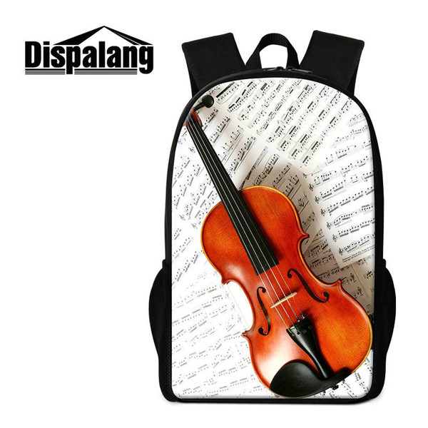 Guitar Violin Printed School Backpack For Teenage Girls Boys Musical Design Primary Schoolbags Bookbags Women Travel Shoulder Bagpack Rugtas