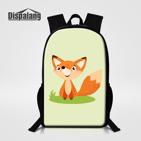 Cute Cartoon Fox Tiger Unicorn Owl Pig Animals Printing School Bags For Primary Student 16 Inch Large Capacity Bookbags Boy Girl Backpacks