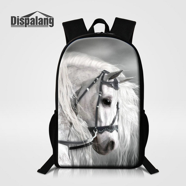 16 Inch Multifunction Outdoor Knapsack Oxford Quality School Bag For Teenage Boys Animal Horse Printing Backpack Mochilas Men's New Rucksack