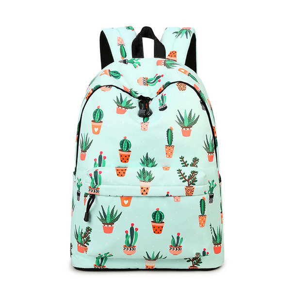 2018 High Quality Cactus Backpacks For Teenage Girls Fashion Waterproof Polyester School Bags Large Capacity Casual Travel Laptop Bag