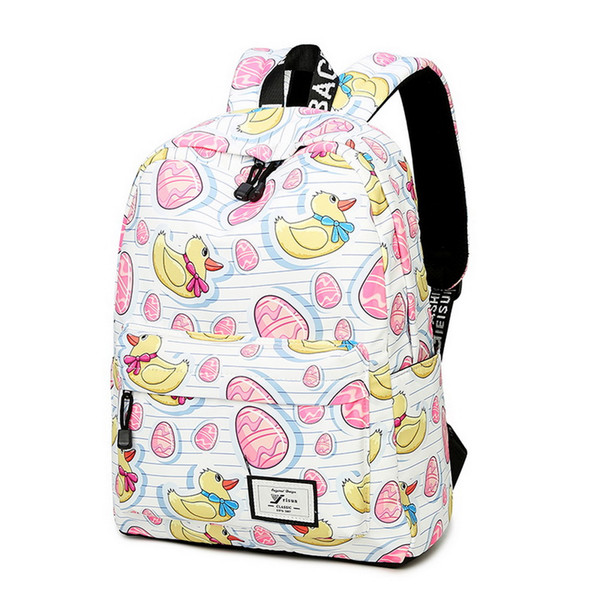 2018 New Fashion Pink Print Duck Backpacks For Teenage Girls Large Capacity Casual Travel Laptop Bags For Women Children Student School Bag