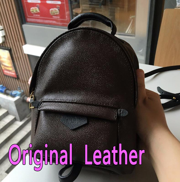 Hight quality Women's Palm Springs Mini Backpack genuine leather children backpacks women printing leather Mini backpack 41560