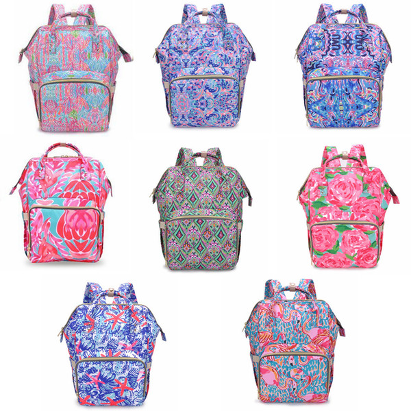 7styles Lily Mommy Backpacks floral printed Mom Nappies Bags Fashion Mother Backpack Diaper Maternity Large Nursing Outdoor bag FFA1897