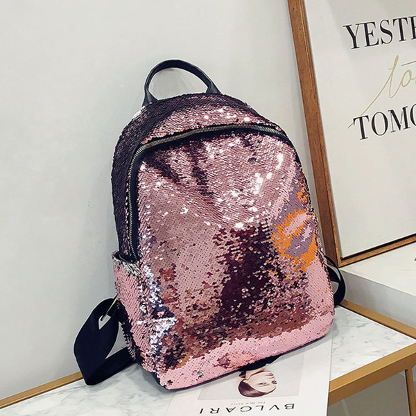 Fashion Backpack Women Delicate Sequins Changing Color Fashionable Backpack Leisure Travel Schoolbag Hot Sale Outdoor Shinning Backpack