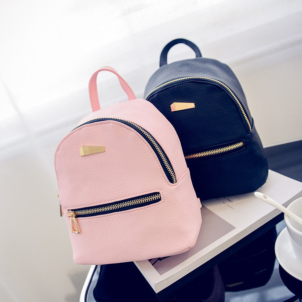 Fashion Girls Women Mini Backpack Schoolbag Cute Small Backpack High Quality Leather Female Backpacks For Teenage Girls Rucksack Wholesale