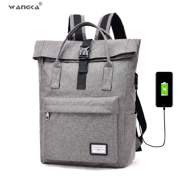 2018 Hot Sale Canvas Backpack Women School Bags for Girls Large Capacity USB Charge Men Laptop Backpack