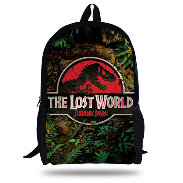 16inch Hot Sale Dinosaur Print Backpack Jurassic World Fallen Kingdom Bag For Kids School Boys Girls Casual Bag For Teenagers