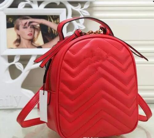 New women chain fashion casual Backpack bag School Bags double shoulder handbag black / red color / white 9998