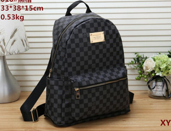 Free post new retro checkered double back multi-purpose travel small backpack classic shoulder men and women bag