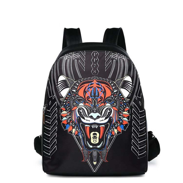 2018 cool animal boy tiger head New Fashion men designer Backpacks Wholesale Leather PU Backpack School computer Bags