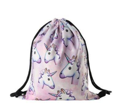 New 3D Digital Printing Oxford Cloth Bundle Bag Unicorn Christmas Music Elderly Series Such as Rope Storage Bag