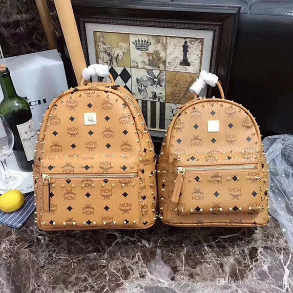 European fashion luxury brand rivet backpack style hot fashion designer backpack letter bag ladies men's bag