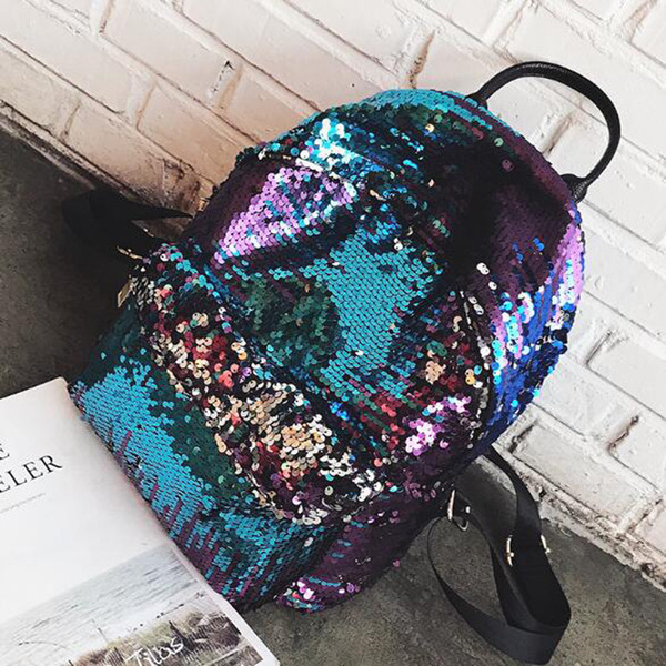 Sequins Backpack Bags For Teenager Student Personality School Bags For Girls Korea Style Fashion Women Street Bags For Travelling