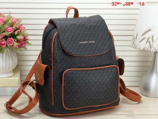 Wholesale classic letter print backpack fashion soft leather cover handbag free transport