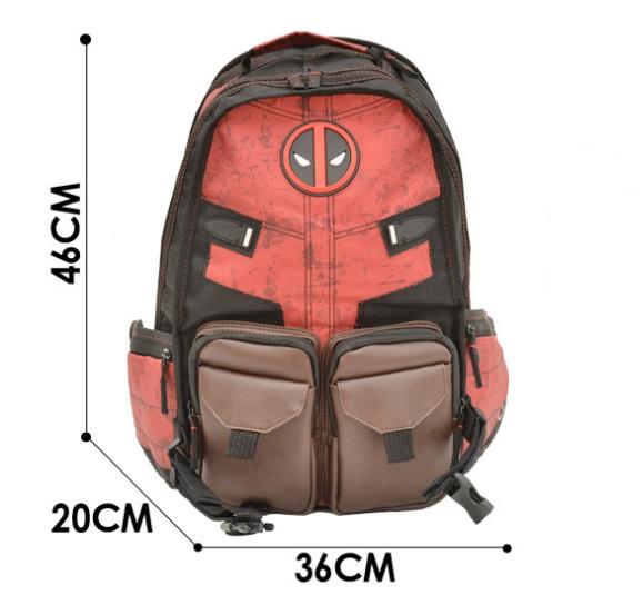 Fashion Deadpool Style Backpack Large-capacity Wild Printing Campus Junior High School Student Bag high quality double shoulder bags