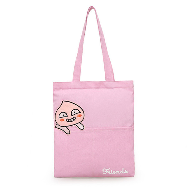 2017 Women Girls Canvas Tote Bag Women's Handbags One Shoulder bag Cartoon Casual Big Capacity Bags Eco-friendly Shopping Bags