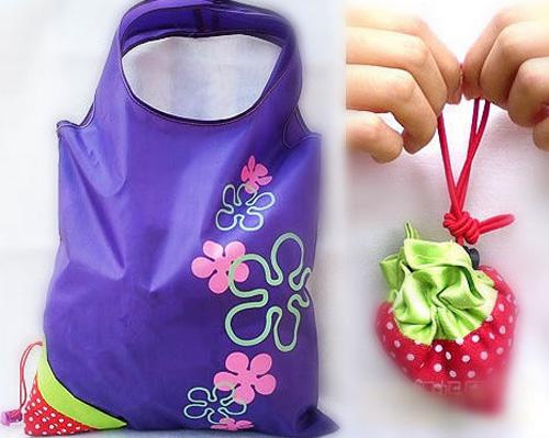 1 Piece Sample Order Hot Sale Lovely Strawberry Resuable wholesale bags Red Yellow Blue