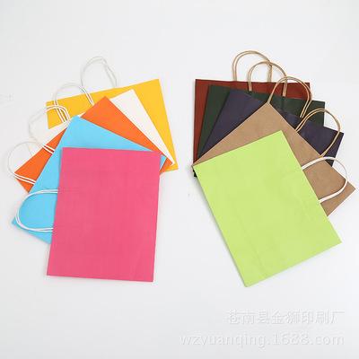 Fashion Creative Color Size Can Be Customized Clothing Bags Green Shopping Kraft Paper Candy Color Decorative Bags Color Portable Gift Packa