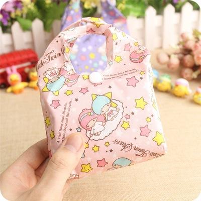 Foldable Printed Cute Cartoon Portable Reusable Shopping Bag Combo Portable High-capacity Waterproof Storage Single Shoulder Bag