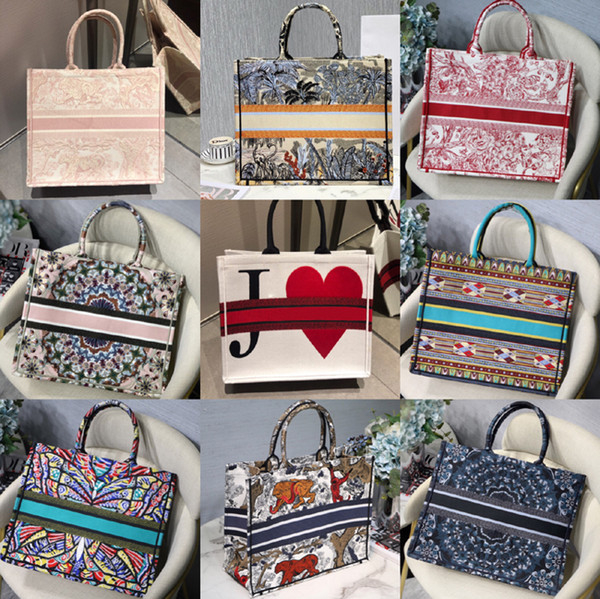 Fashion high quality embroidery Classic Colorful flowers Designer handbags multi color famous brand Pattern Stitching fashion shopping bags