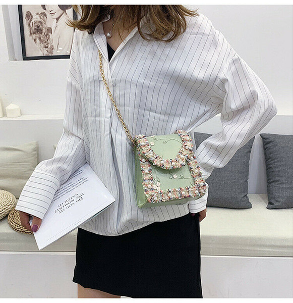 2019 Pearl Crossbody Bags For Women Leather Bags Casual Female Chain Shoulder Bag Pack Fashion Handbag Tote Ladies Messenger Bag