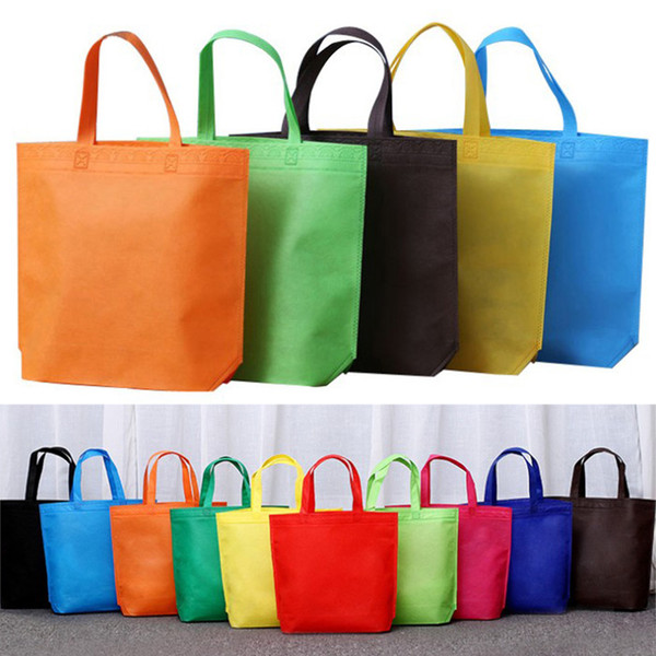 Non-Woven Shopping Bag 32*38/36*45Cm Reusable Shopping Bag Rose Orange Color 2019 Women Shoulder Tote Non-Woven Environmental