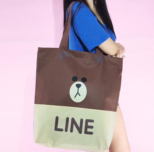 New big size school book bag shoulder bag,shopping bag B-219,44*43cm eco-friendly Rilakkuma line Bear travel bag