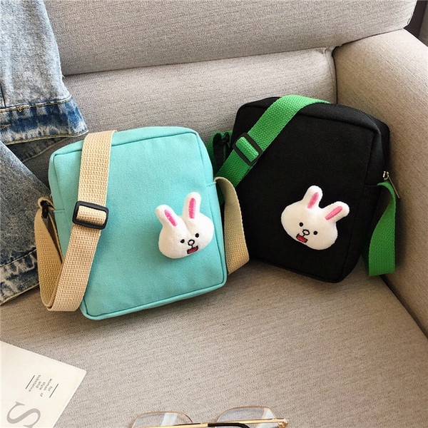 2019 New Style Canvas Pendant WOMEN'S Bag Bag Versatile Fashion Shoulder Oblique Cute Students Mobile Phone