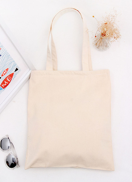 Creative canvas bag carry shopping cotton bag White blank canvas bag Simple and environmentally friendly free shipping