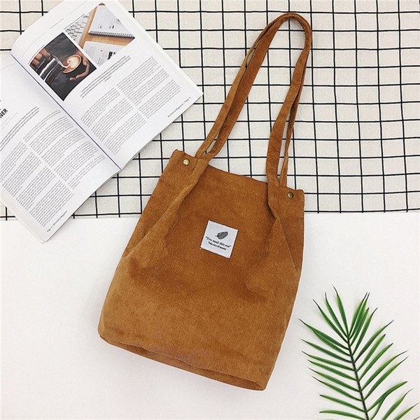 Litthing Women Solid Corduroy Shoulder Bags Shopping Bag Tote Package Crossbody Bags Purses Casual Handbag For Women Bookbag