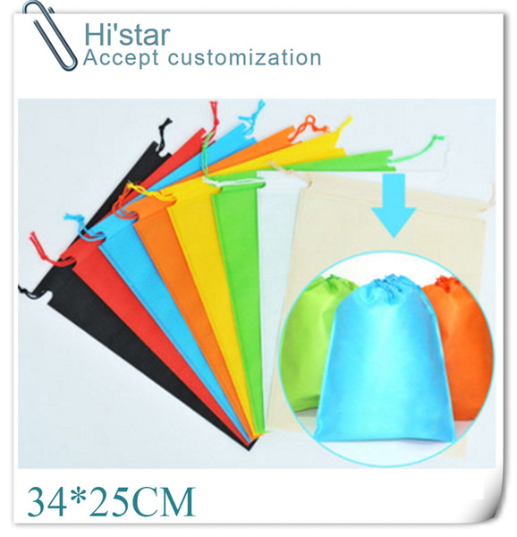 34*25CM 20pcs custom hair accessories non woven shopping bags accept custom logo print for promotion/gift/New years