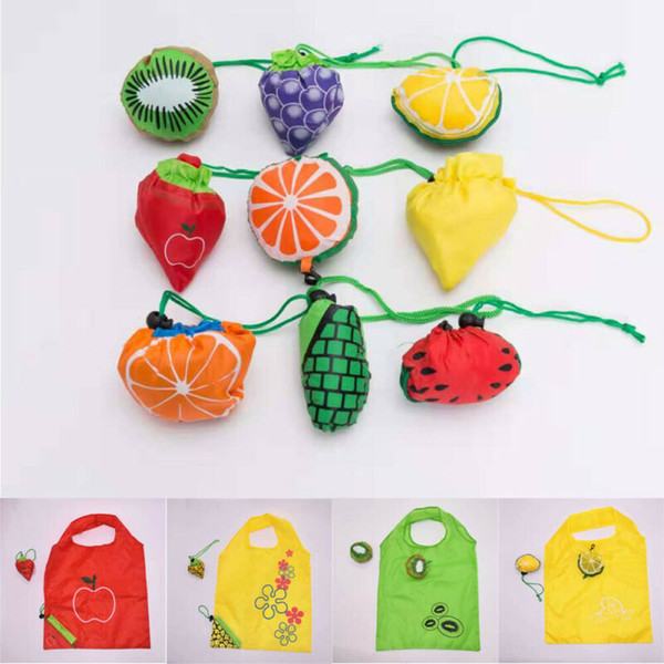 Shopping Travel Shoulder Bag Mini Fruit Folding Reusable Bags Pouch Tote Handbag 14 Styles Lot