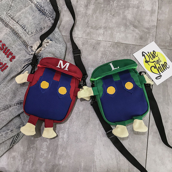 BOY'S Bag Crossbody Bag 2019 Children Fashion Cartoon Small Shoulder Young STUDENT'S Super Mario Mobile Phone