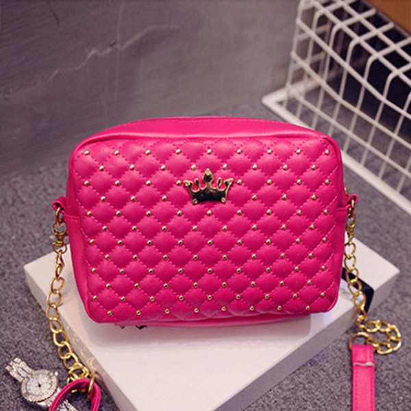 Small Women Bag Fashion Handbag With Crown Mini Rivet Shoulder Bag Women Messenger