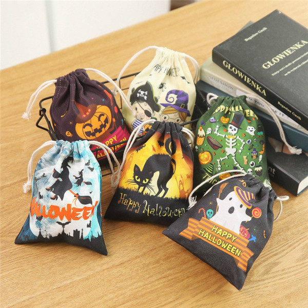 2019 Halloween Decoration Candy Bag Drawstring Gift Bag Child Ghost Festival Portable Pumpkin Witch Bag Party Supplies BRW