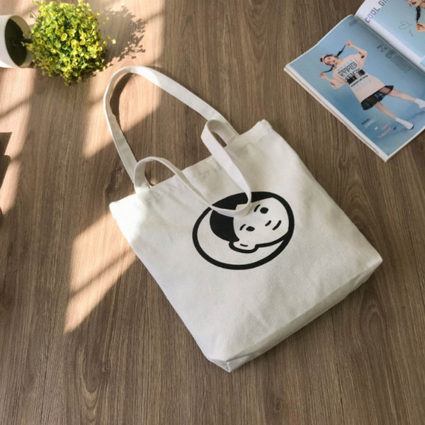 Funny I'm Watching You Cartoon Graphic Women Shopping Bags Ladies Canvas Tote Pocket Bags Casual Travel Shoulder Bag With Zipper