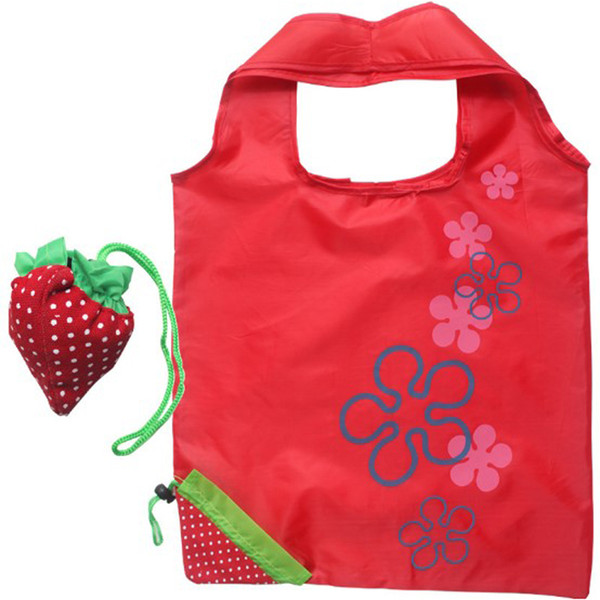 Veratian Animal Folding Shopping Bag Eco Friendly Ladies Gift Foldable Reusable Tote Bag Portable Travel Shoulder Bag Strawberry