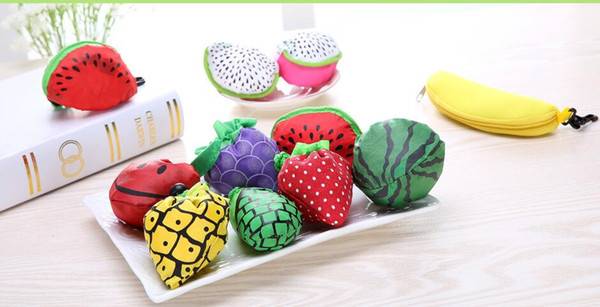 Free shipping Cute Useful Fruit Watermelon Pitaya Foldable Eco Reusable Shopping Bags