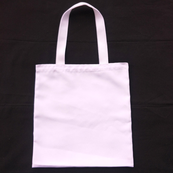 blank white 12oz poly canvas tote bag for sublimation print plain white 15x15in poly canvas shopping bag for heat transfer print free ship