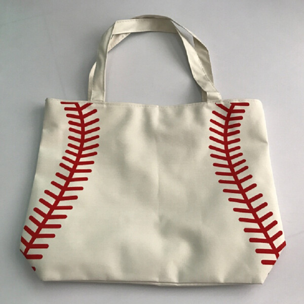 2017 small canvas bag Baseball Tote Bags Sports Bags Casual Tote Softball Bag Football Soccer Basketball Bag Cotton Canvas Material