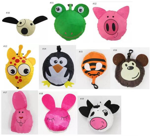 2017 MIC 12styles New Cute Useful Cartoon Animal Bee Panda Pig Dog Rabbit Foldable Eco Reusable Shopping Bags DHL