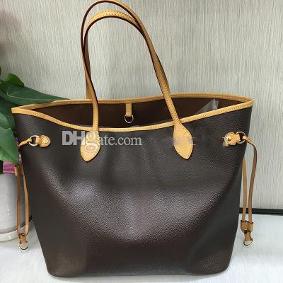 Hot sale real leather Never full Handbag 100% Genuine Leather Handbag Real Leather shopping bag Never full MM Handbag Purse Bag