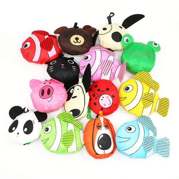 Cute Useful Animal Bee Panda Pig Dog Rabbit Foldable Eco Reusable Handbag Cartoon Animal Shopping Bags 3002011