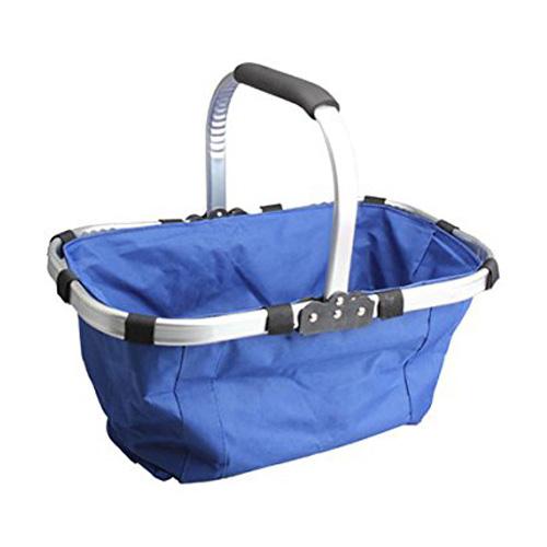 Wholesale- Waterproof Foldable Eco-friendly Reusable Shopping Bag Grocery Basket Blue