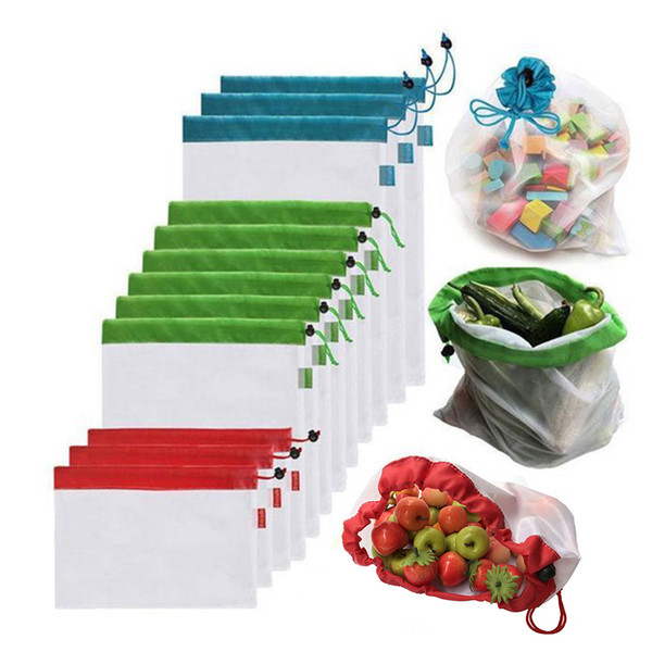 12Pcs Reusable Multi-Purpose Shopping Bags for Vegetables Fruits Toys Storage Large capacity Top-ranking Material Large Capacity