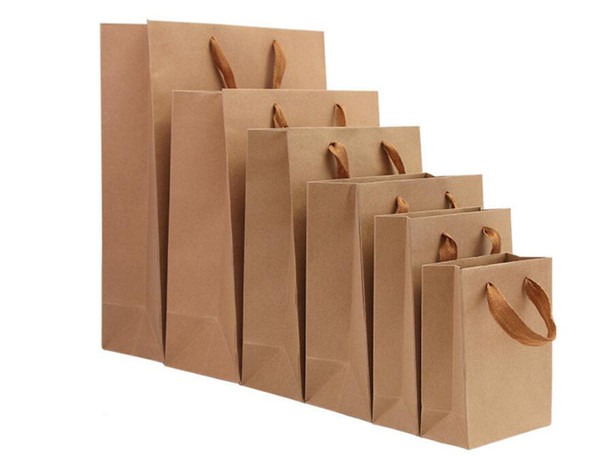 Vertical Bag Spot Wholesale Thickened Gift Kraft Paper Bags Custom Cothing Packaging Bags